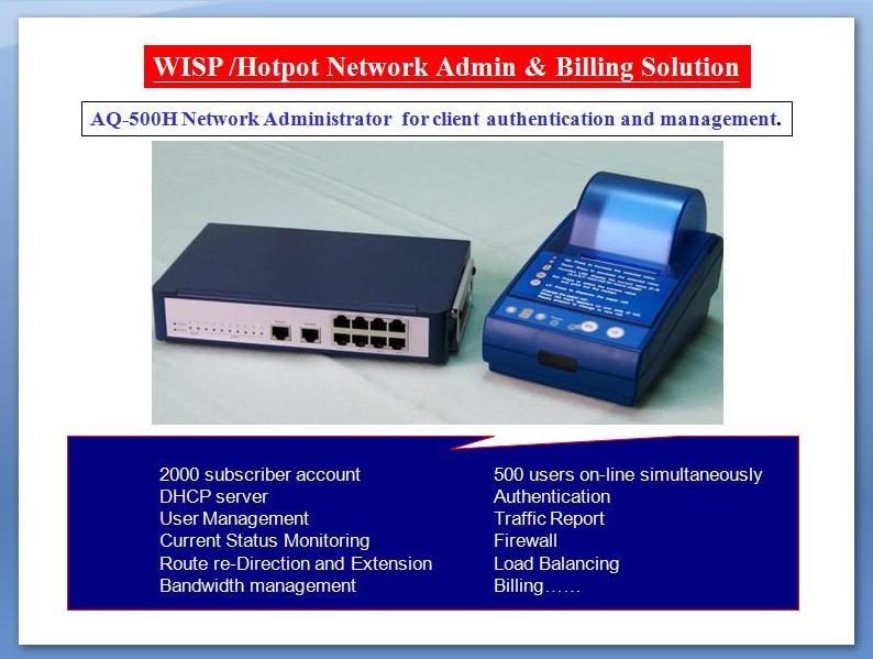 WISP & Hotspot  Gateway, Network Administration and Billing System